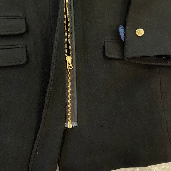 J.Crew Toscana Coat Italian Stadium Cloth Wool Midi City Classic CE180 Black 6 - Picture 7 of 16